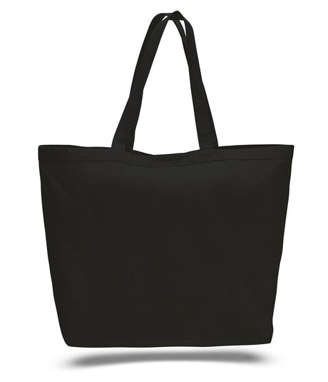 Large Promotional Cotton Tote Bags With Velcro Closure Black