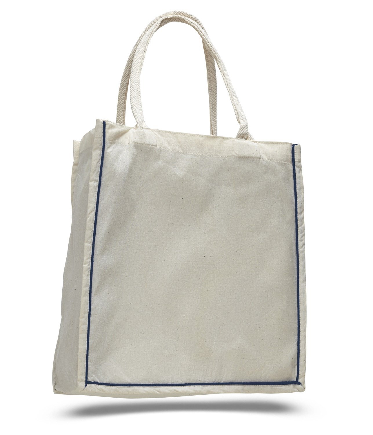 96 ct Color Stripe 100% Cotton Shopping Tote Bags W/Fancy Handles - By