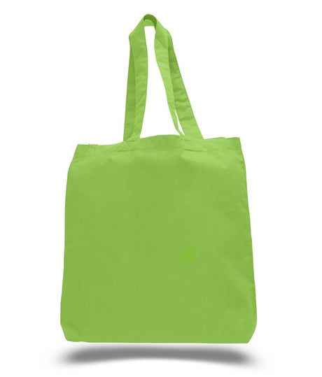 Lime Economical Cotton Tote Bags W/Gusset