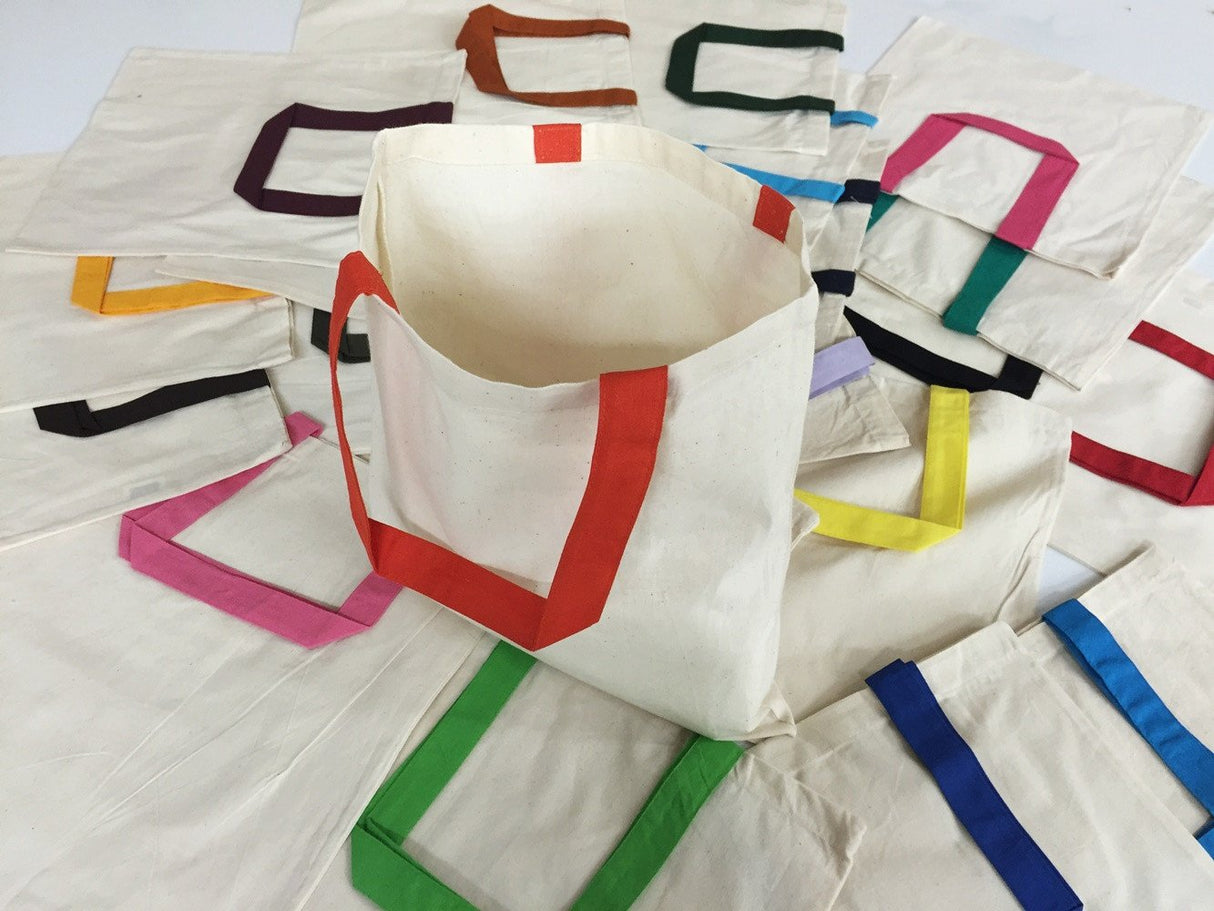 Wholesale Tote Bags With Color Handles 100% Cotton - TB160