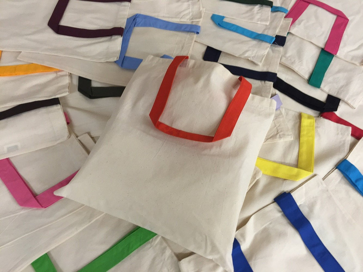 Set of 12 Wholesale Cotton Tote Bags 100% Cotton Reusable Tote Bags 1 Dozen