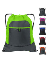 Cheap Drawstring Bags Colors,Two Tone Pocket Cinch Pack