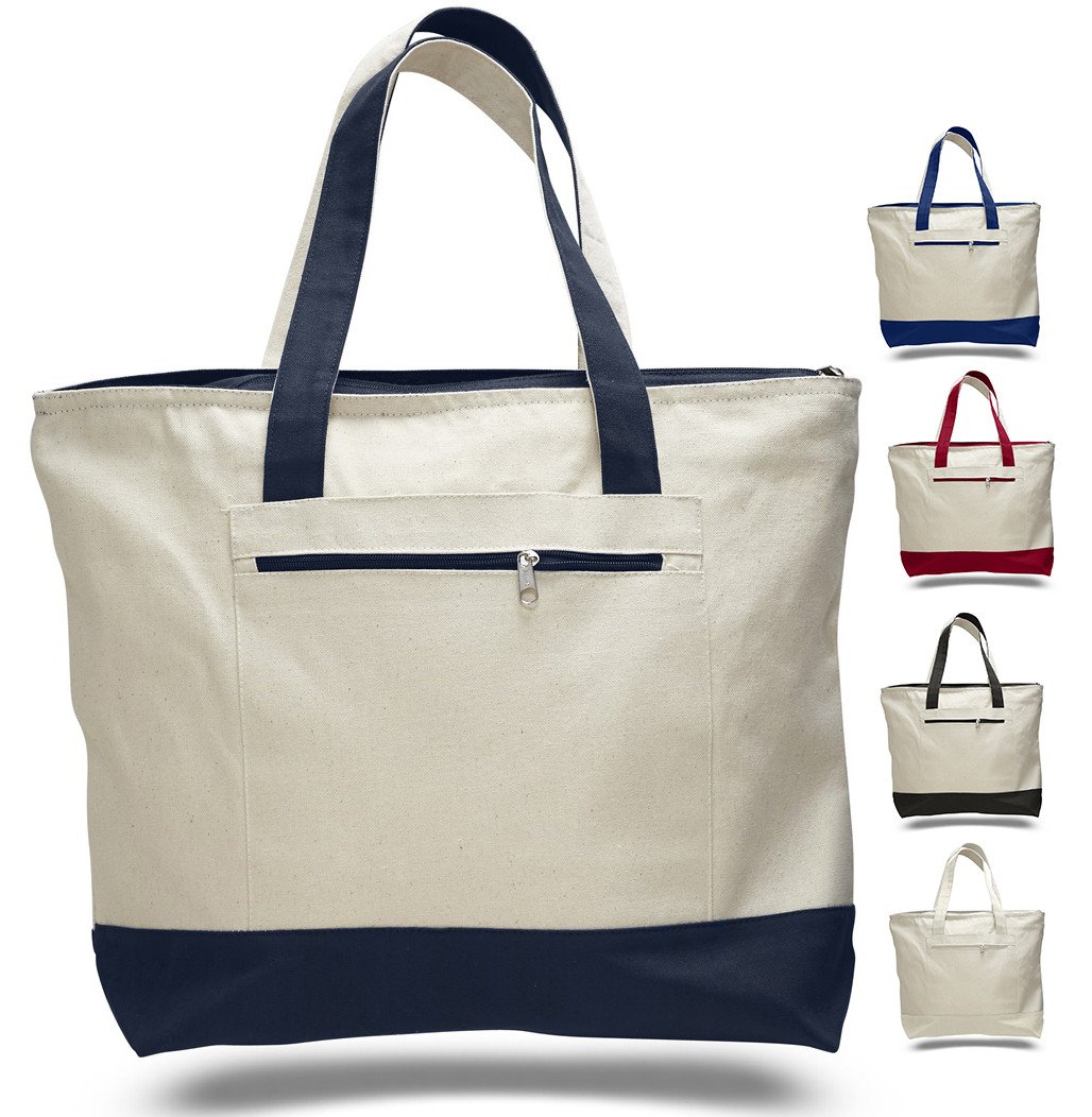 Cotton Zippered Wholesale Tote Bags Thumbnail