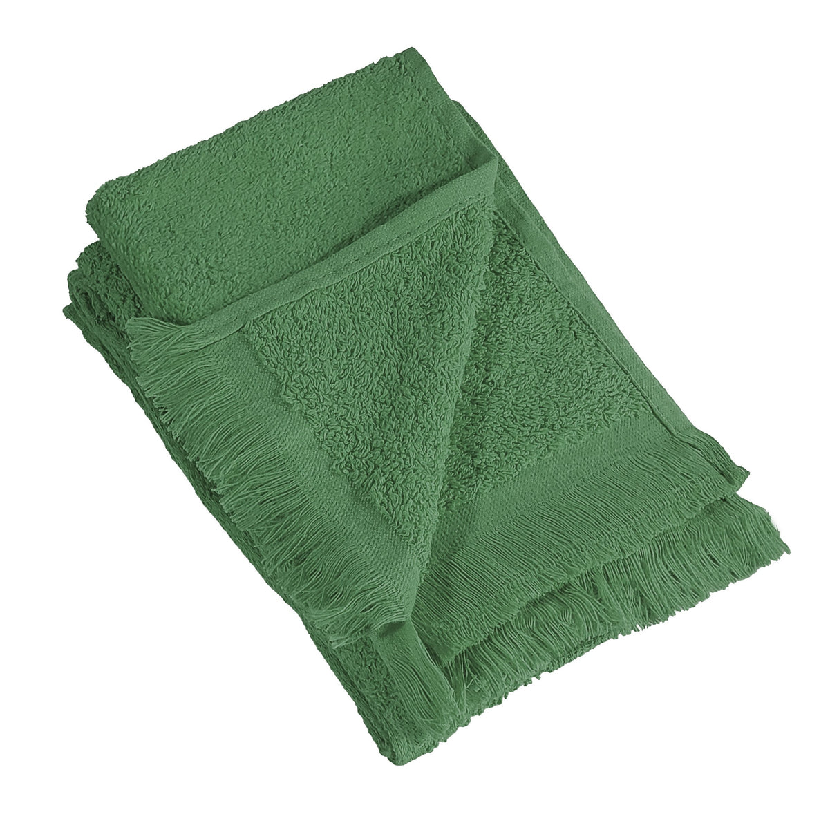 Durable Fringed Towel Forest Green