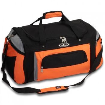 Kids Orange / Light Gray / Black Deluxe Sports Duffel Bag Wholesale