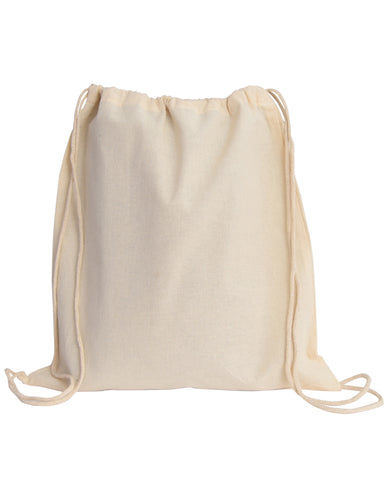 12 ct Small Canvas Drawstring Backpack / Cinch Packs - By Dozen