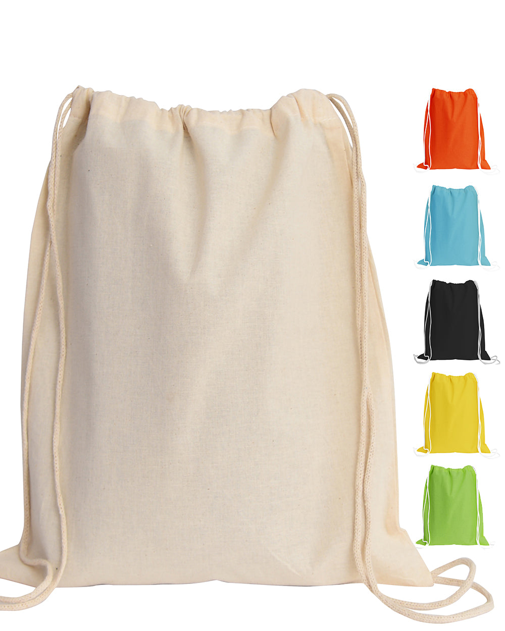 Economical Sport Cotton Drawstring Bag Cinch Packs cheap canvas bags