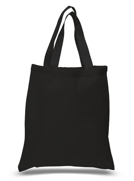 Black Economical Cotton Reusable Tote Bag 