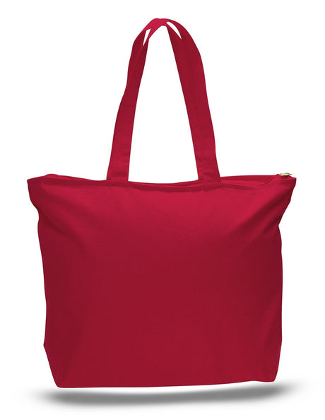 Red Canvas Zippered Totes Wholesale