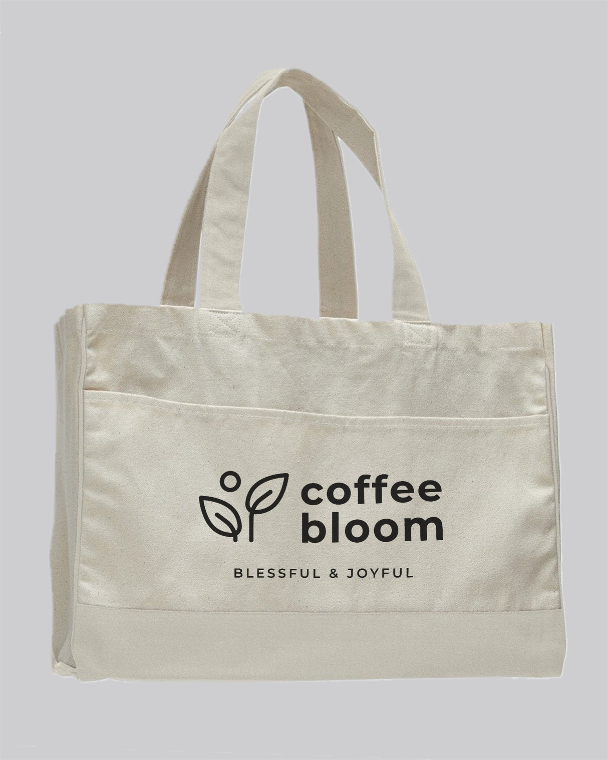 Customized Cotton Canvas Tote Bag with Inside Zipper Pocket - Personalized Tote Bags With Your Logo - TF214