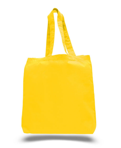 Yellow Economical Cotton Tote Bags W/Gusset