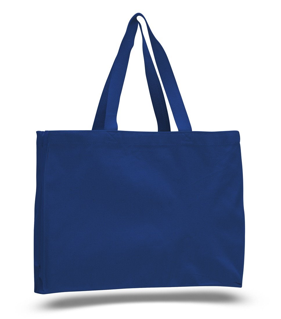 Full Gusset Cotton Reusable Tote Bags Royal