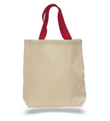 Reusable Cotton Tote Bags with Red Handles