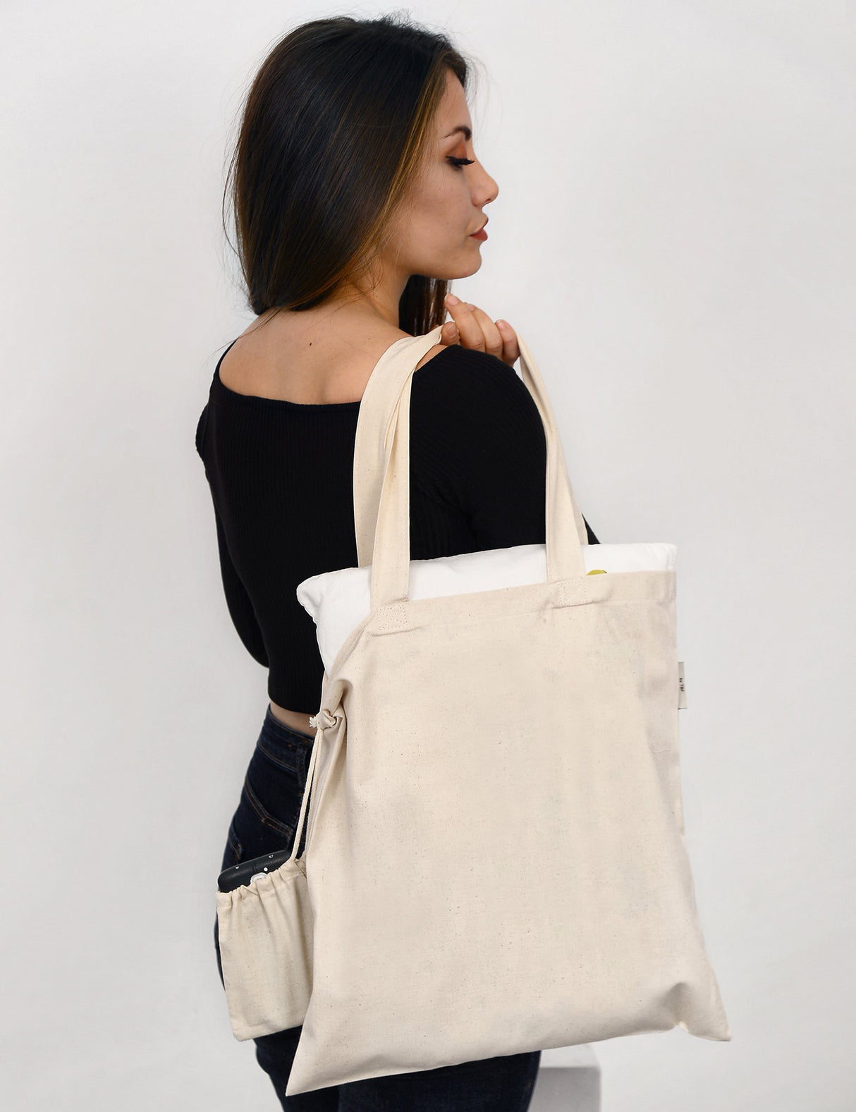 Foldable Storage Nylon Tote Recycled Cotton Shopping Tote Canvas