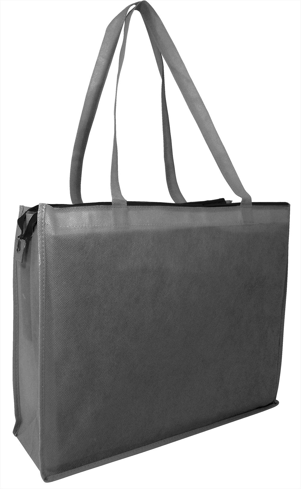 200 ct Zippered Large Tote Bags - Reusable Grocery Bags - By Case