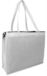 200 ct Zippered Large Tote Bags - Reusable Grocery Bags - By Case