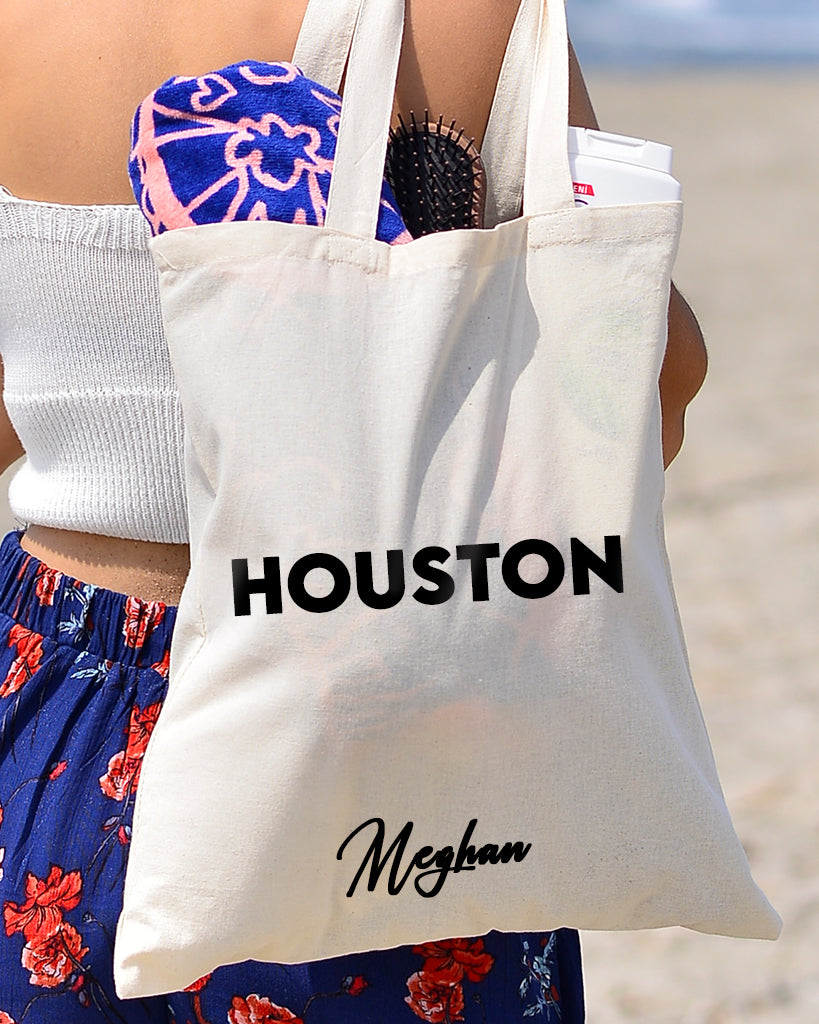 Houston Texas Canvas Tote Custom Canvas Tote Bag Welcome 
