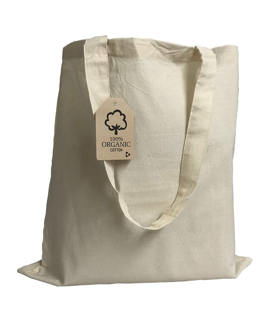 Organic Cotton Canvas Tote Bags - 12 Pack Natural Eco Friendly Reusable Bags