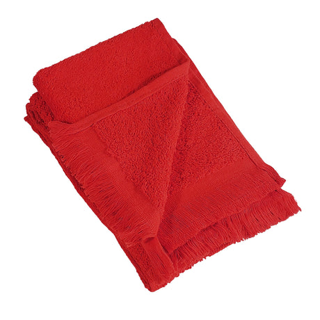 Inexpensive Fringed Towel Red