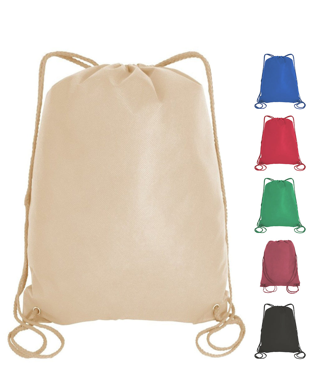 Large String Backpack 350 ct Economical Drawstring Bag / Large Size Wholesale Backpacks - By