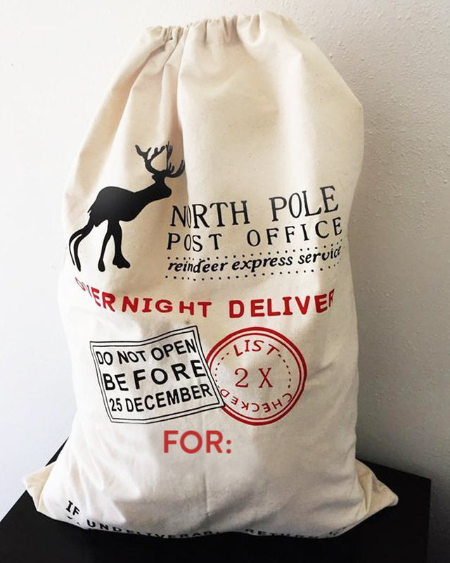 Printed North Pole Canvas Santa Sacks - Main Image