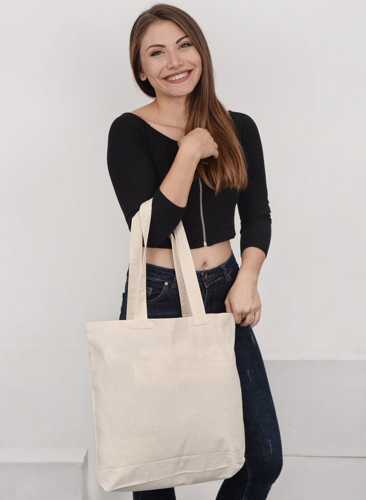 Over-the-Shoulder Large Grocery Tote Bags Organic Cotton - OR120