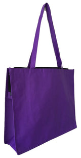 Large Affordable Zippered Tote Bags Purple