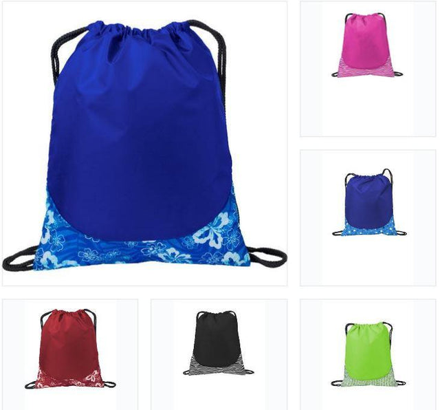 Patterned Drawstring Backpacks and Cinch Bags