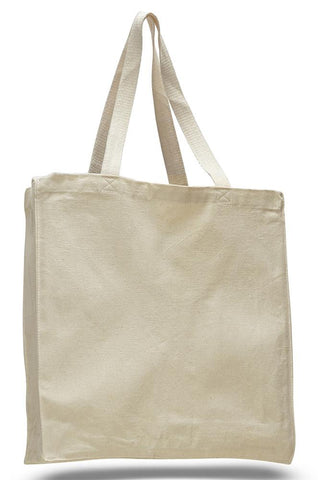 (12 Pack) 1 Dozen - Heavy Cotton Canvas Tote Bag (Natural)
