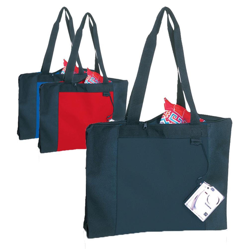 Economical Zipper Tote Bag with Long Handles