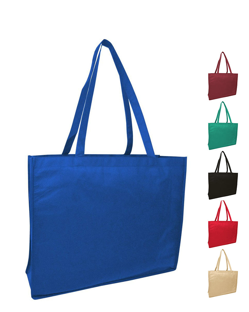 Large Open Woven Blue Tote
