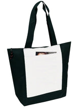 Black 600D Polyester Deluxe Zipper Tote Bag