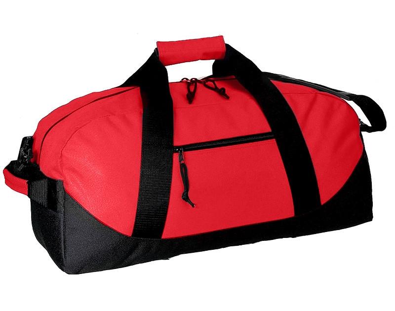Wholesale Polyester Duffle Bags With Heavy Vinyl Backing in Red color