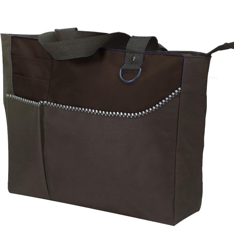 Multi-Pocket Polyester Tote Bags with Zipper