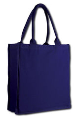 Promotional Strong 100% Cotton Fancy Shopper Tote Bags in Navy
