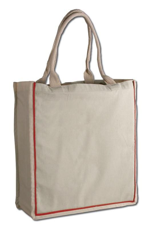 Red Color Stripe Fancy Tote Bags