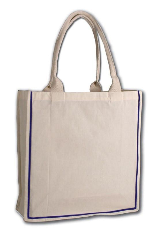 Royal Color Stripe Fancy Shopping Medium Sized Tote Bags