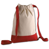 Red Canvas Sport Backpack / Drawstring Bags