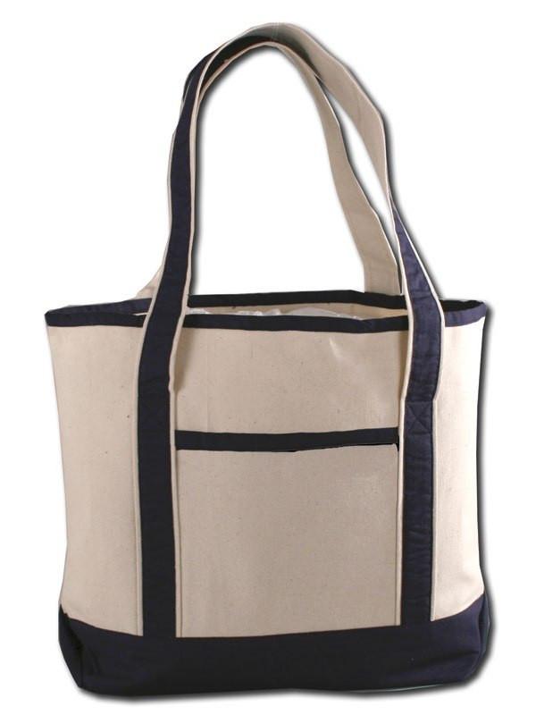 Navy Small Sized Heavy Canvas Deluxe Tote Bags for Wholesale
