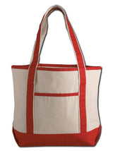 Durable Strong Small Heavy Canvas Deluxe Tote Bags in Red