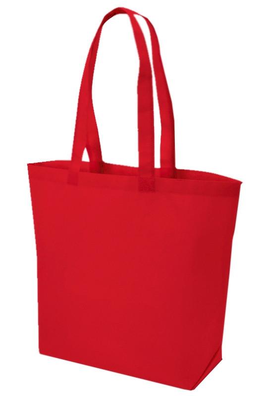 PTP Bags Bright Red 5 x 3 x 8 Tote Bags [Pack of 250] Recyclable Solid Kraft