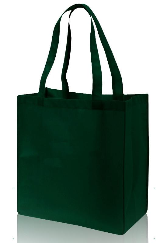 Forest Green Large Size Non-Woven Polypropylene Grocery Totes