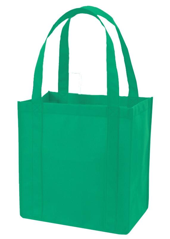 Kelly Green Non-Woven Polypropylene Shopping Bag with PL Bottom