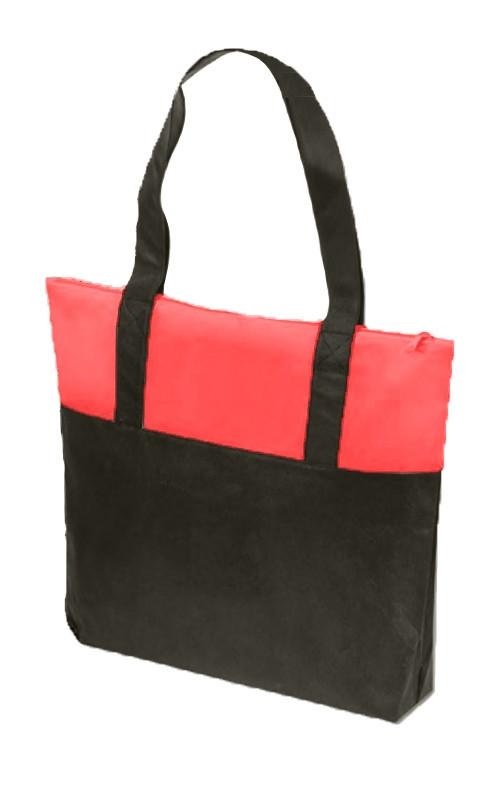 Wholesale Red Non-Woven Polypropylene Zippered Tote Bags