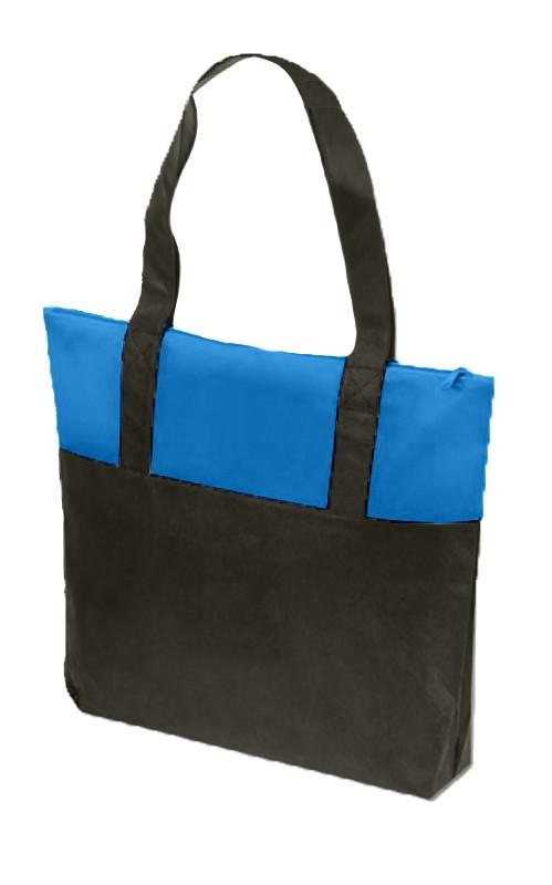 Promotional Non-Woven Polypropylene Zippered Tote Bags in Royal