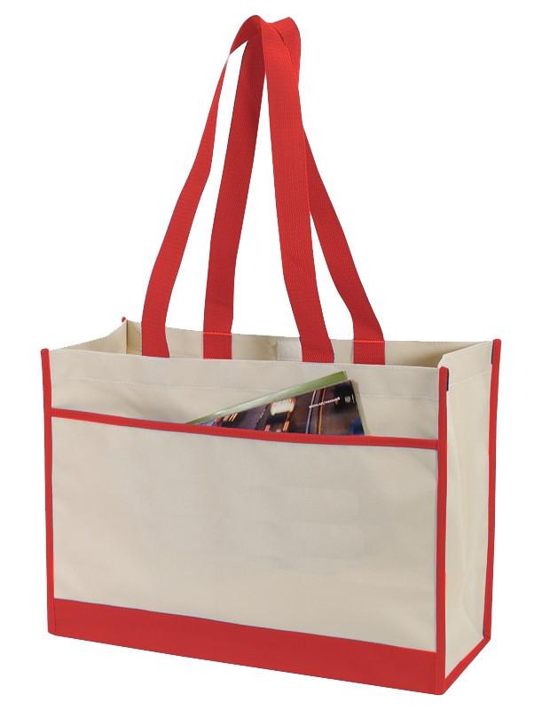 Two Tone Polyester cheap tote bag RED wHOLESALE