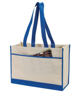 durable Two Tone Polyester cheap tote bag Royal