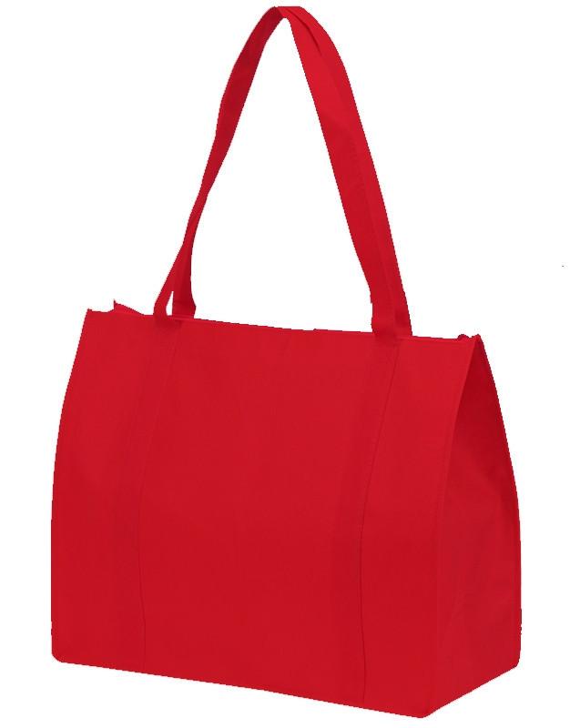 Promotional zippered Non Woven Tote Bag Red