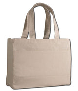 Natural Cotton Canvas Tote Bag with Inside Zipper Pocket