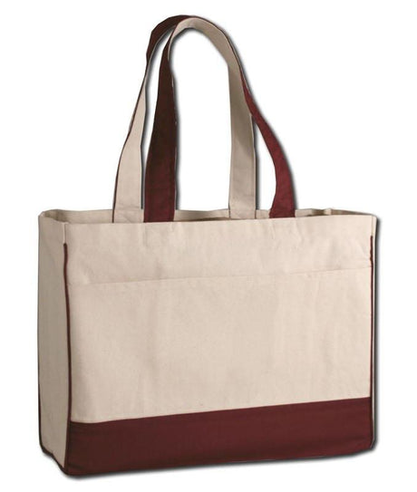 Inexpensive Maroon Cotton Canvas Tote Bag 